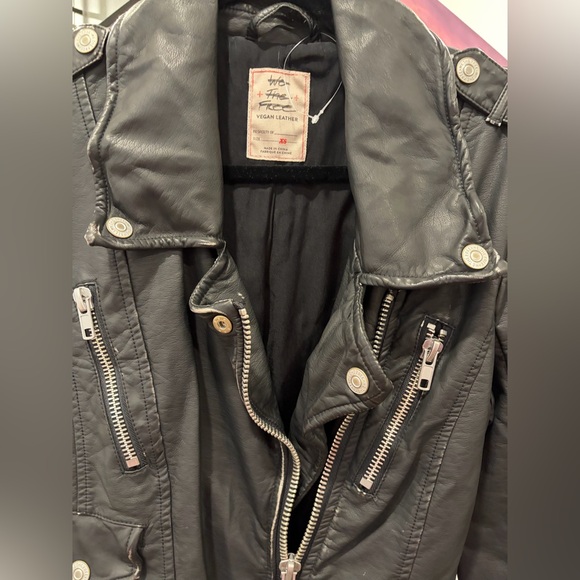 Free People Distressed Leather Jacket - Picture 2 of 7